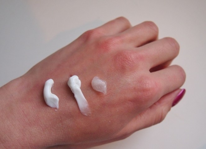 Vasemmalta Lavera, Avene ja Neutrogena